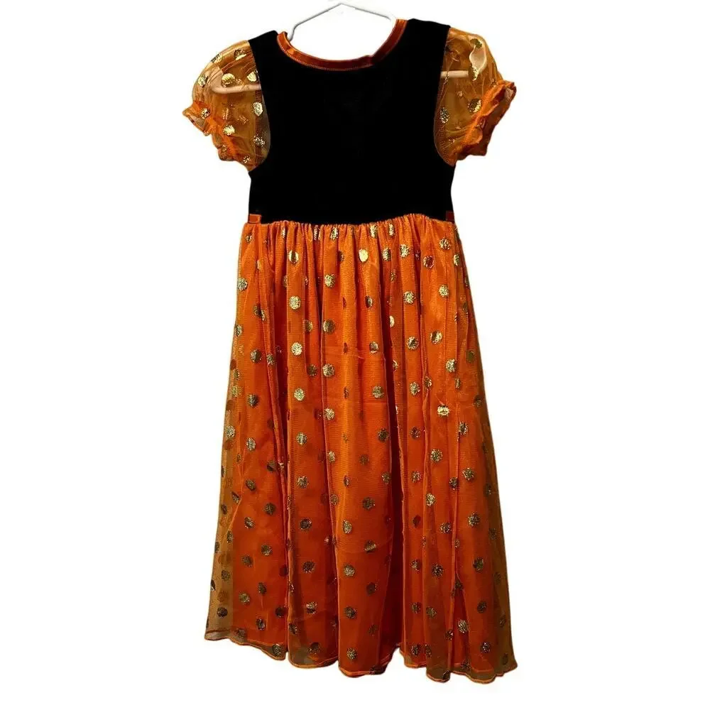 Disney Mickey & Minnie Orange Gold Polka Dot Nightgown Size 4T NWOT - Picture 2 of 6
